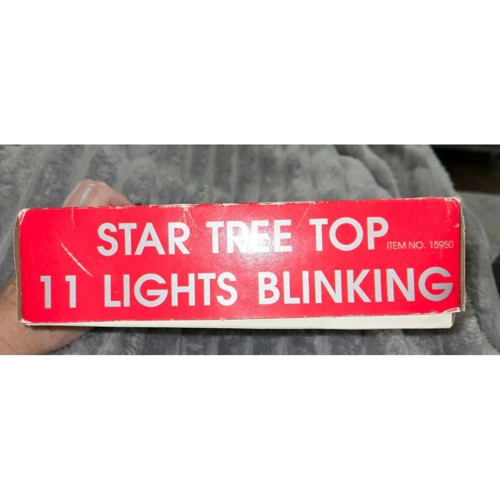 Vintage Star Christmas Tree Aluminum Tinsel Starburst Topper Multicolor Lights‎